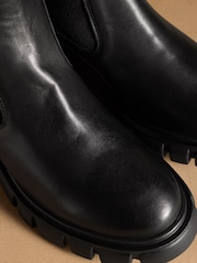Russell & Bromley Black City Low Cleated Heel Chelsea Boots - Image 4 of 7