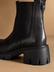 Russell & Bromley Black City Low Cleated Heel Chelsea Boots - Image 6 of 7