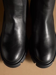 Russell & Bromley Black City Low Cleated Heel Chelsea Boots - Image 7 of 7