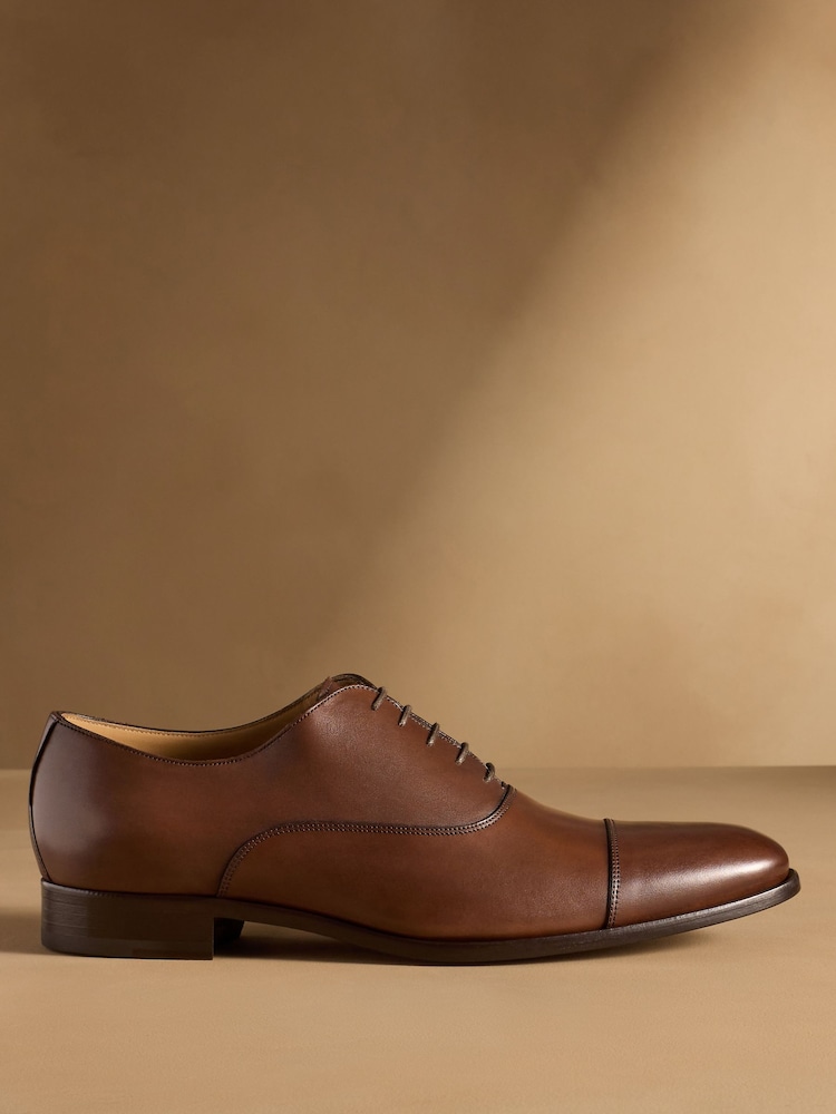 Russell & Bromley Brown Cumulus Leather Toe Cap Oxford Shoes - Image 2 of 7