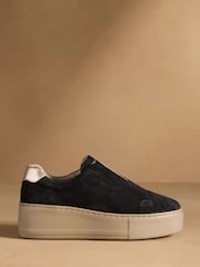 Russell & Bromley Black Park Up Laceless Flatform Trainers - Image 2 of 6