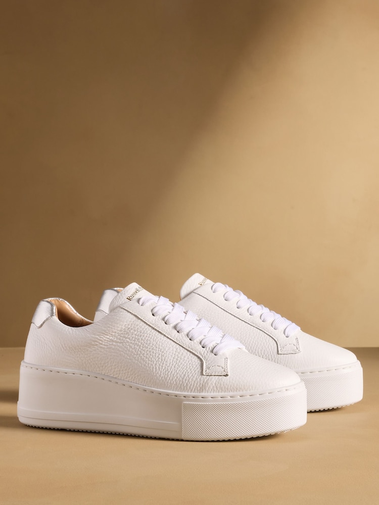Russell & Bromley White Park Cord Flatform Lace Up Trainers - Image 1 of 7