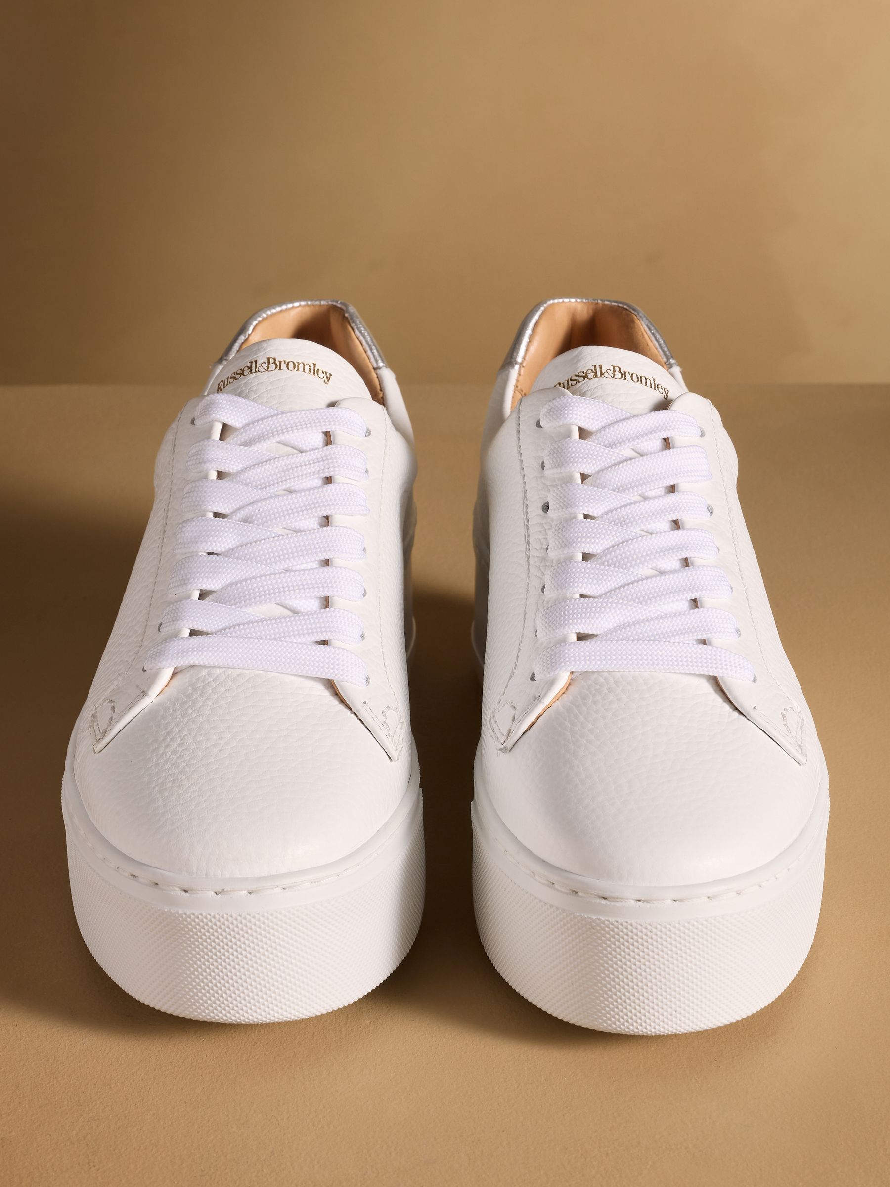 Buy Russell & Bromley White Park Cord Flatform Lace-Up Trainers