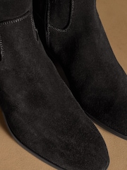 Russell & Bromley Black Edenhall Tall Side Zip Heeled Ankle Boots - Image 4 of 7