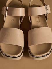 Russell & Bromley Camel Boston Flatform Sandals - Image 6 of 7