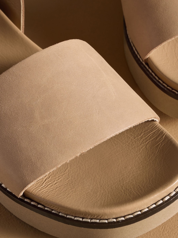 Russell & Bromley Camel Boston Flatform Sandals - Image 7 of 7