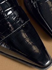 Russell & Bromley Black Totter Kitten Heel Loafers - Image 5 of 7