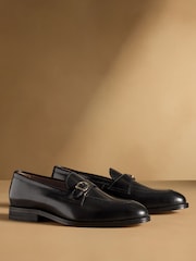 Russell & Bromley Black Hayton Buckle Strap Loafers - Image 1 of 7