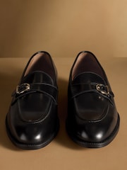 Russell & Bromley Black Hayton Buckle Strap Loafers - Image 3 of 7