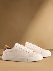 Russell & Bromley White Redburn Classic Trainers - Image 1 of 7