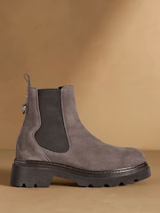 Russell & Bromley Grey Mystic Chunky Chelsea Ankle Boots - Image 3 of 7