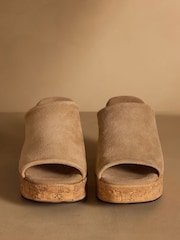 Russell & Bromley Brown Brook Cork Platform Mules - Image 3 of 7
