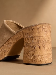 Russell & Bromley Brown Brook Cork Platform Mules - Image 6 of 7