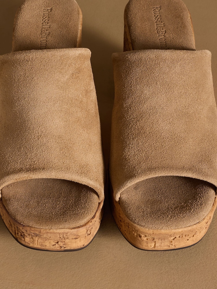 Russell & Bromley Brown Brook Cork Platform Mules - Image 7 of 7