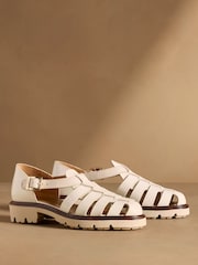 Russell & Bromley White Sorrento Chunky Fisherman Sandals - Image 1 of 7