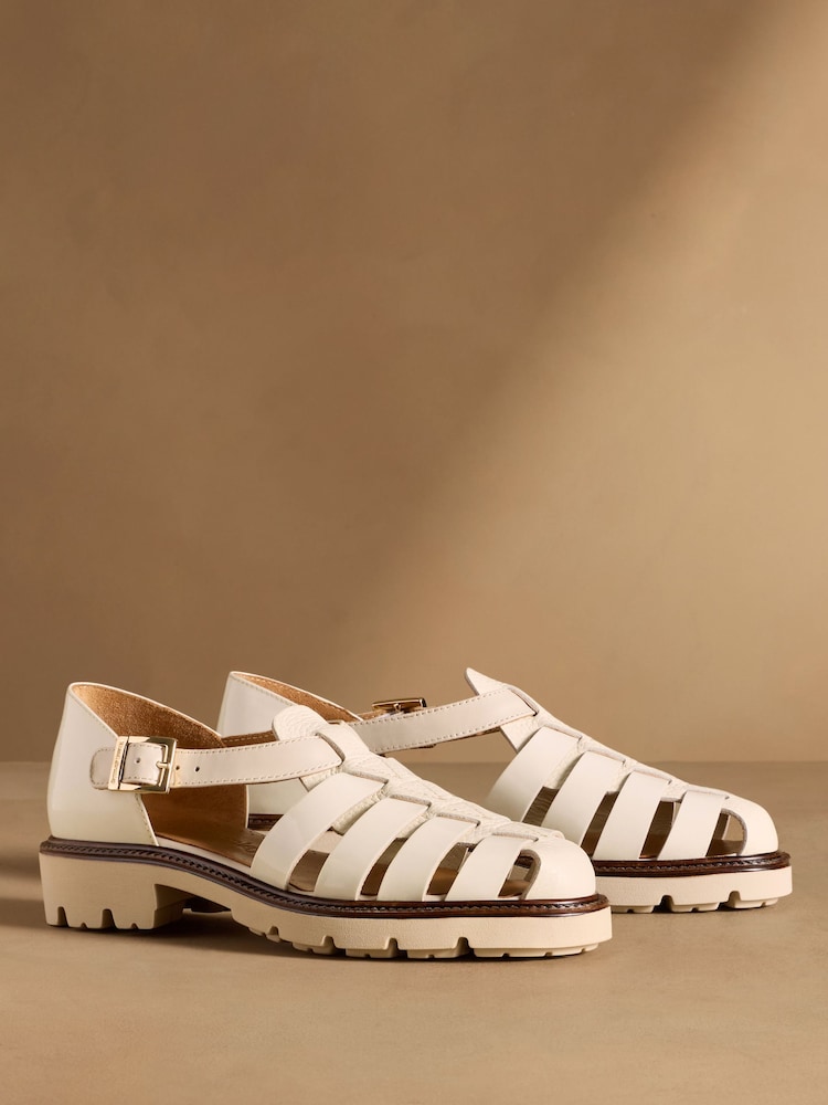 Russell & Bromley White Sorrento Chunky Fisherman Sandals - Image 1 of 7 Russell & Bromley White Sorrento Chunky Fisherman Sandals - Image 1 of 7