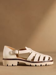 Russell & Bromley White Sorrento Chunky Fisherman Sandals - Image 2 of 7