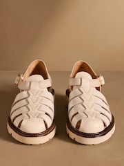 Russell & Bromley White Sorrento Chunky Fisherman Sandals - Image 3 of 7