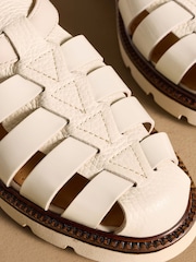 Russell & Bromley White Sorrento Chunky Fisherman Sandals - Image 4 of 7