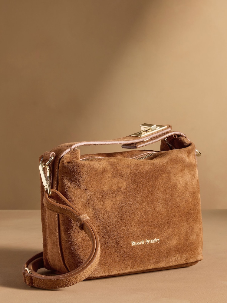 Russell & Bromley Tan Brown Suede Otley Convertible Bag - Image 1 of 5