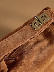 Russell & Bromley Tan Brown Suede Otley Convertible Bag - Image 3 of 5
