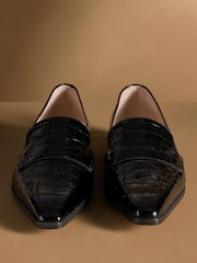 Russell & Bromley Black Totter Flat Snipped Toe Loafers - Image 4 of 7