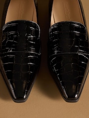 Russell & Bromley Black Totter Flat Snipped Toe Loafers - Image 7 of 7