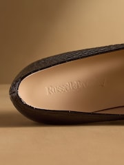 Russell & Bromley Black Totter Flat Snipped Toe Loafers - Image 8 of 10