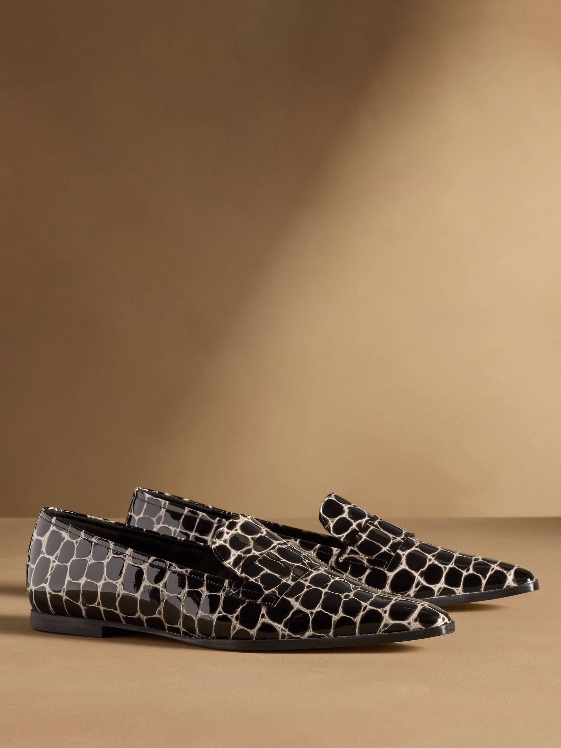 Buy Russell & Bromley Monochrome Totter Flat Snipped Toe Loafers