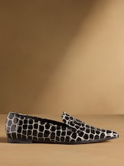 Russell & Bromley Monochrome Totter Flat Snipped Toe Loafers - Image 2 of 7