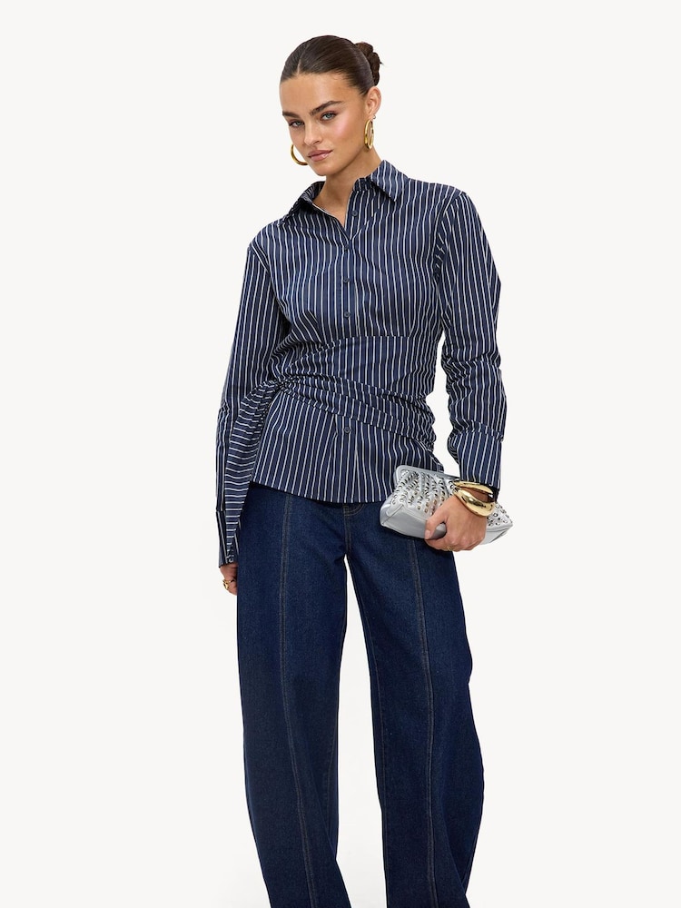 LOAVIES Blue Slow Burn Joy Blouse - Image 2 of 5 LOAVIES Blue Slow Burn Joy Blouse - Image 2 of 5