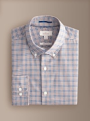 Azul - Camisa Signature de cuadros de algodón 100% - Imagen 6 de 8