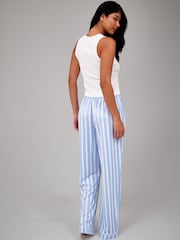 Loungeable Lemon Ribbed Vest and Stripe Trousers Pyjama Set - Bild 2 von 5