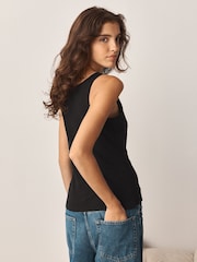 কালো - Thermal Base Layer Vest Tops 2 Pack - 8এর মধ্যে 4 ছবি