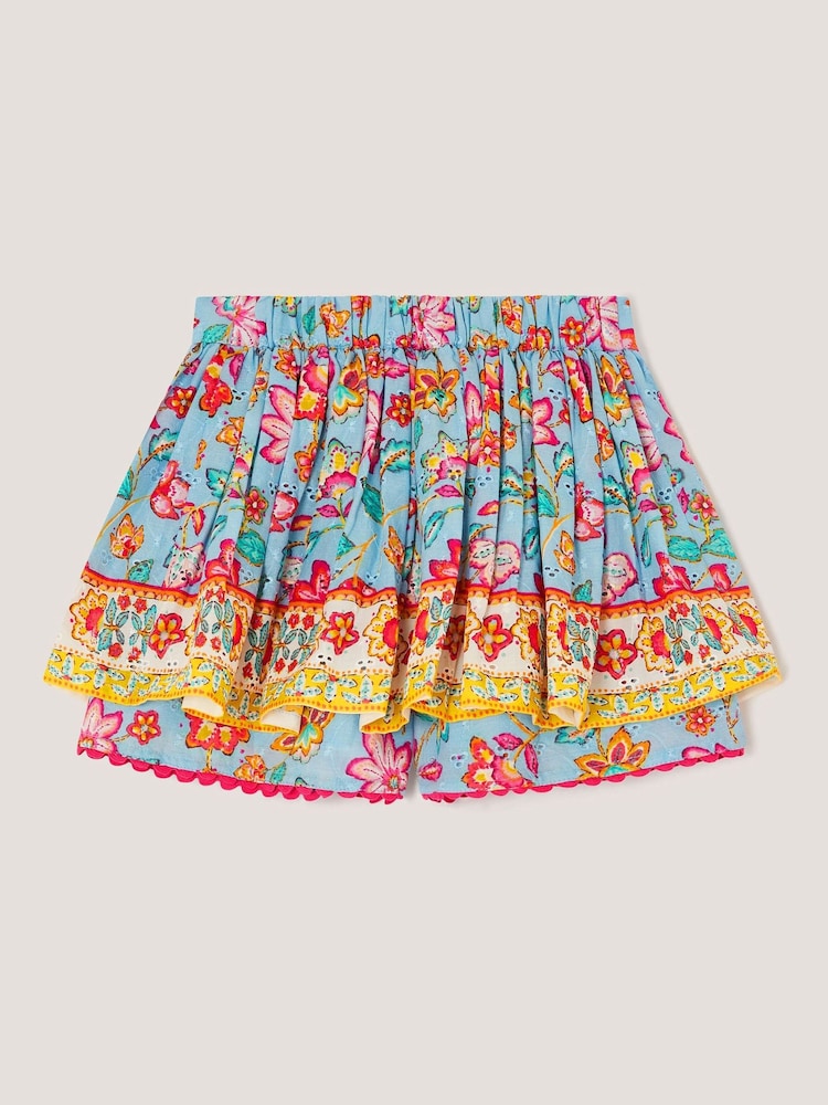 Monsoon Blue Adara Floral Print Skort - Image 2 of 3