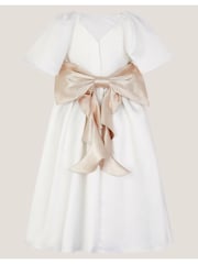 Monsoon Cream Angelica Satin Bow Duchess Dress - Image 3 of 4
