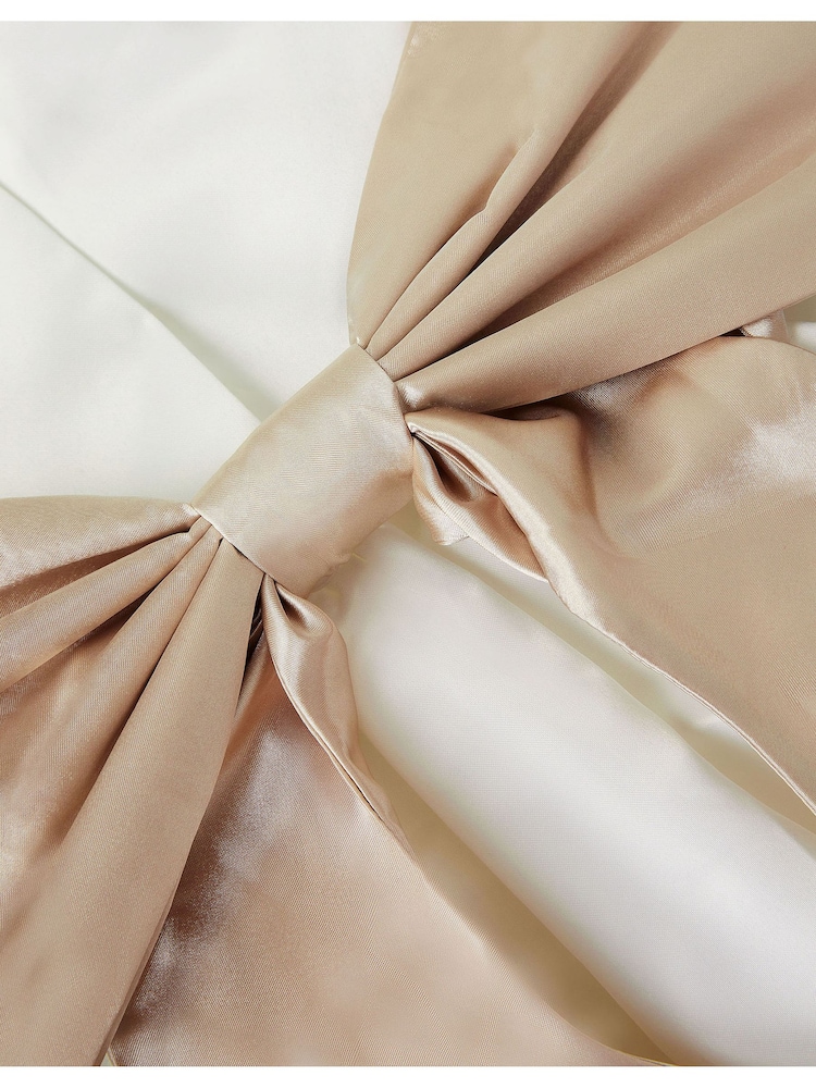 Monsoon Cream Angelica Satin Bow Duchess Dress - Image 4 of 4