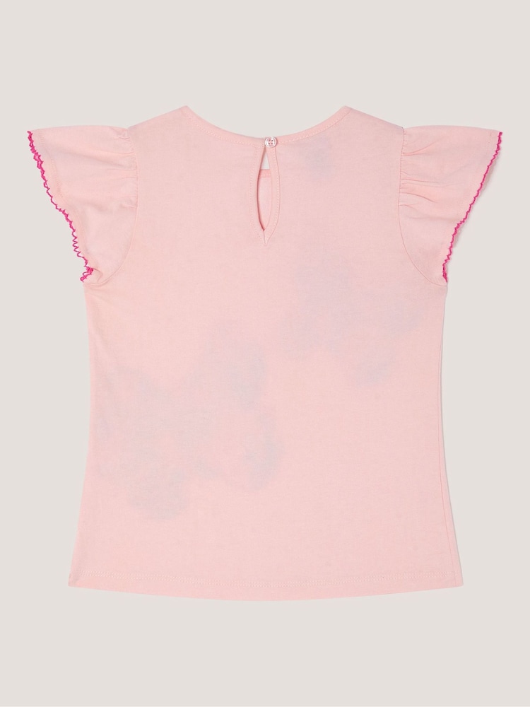 Monsoon Pink Butterfly Embroidered T-Shirt - Image 2 of 3