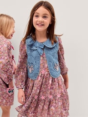Monsoon Blue My Little Pony Chambray Quilted Waistcoat - Image 3 of 5