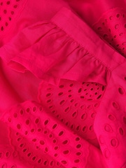 Monsoon Pink Broderie Tiered Cotton Dress - Image 4 of 4