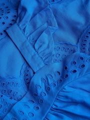 Monsoon Blue Broderie Tiered Cotton Dress - Image 4 of 4
