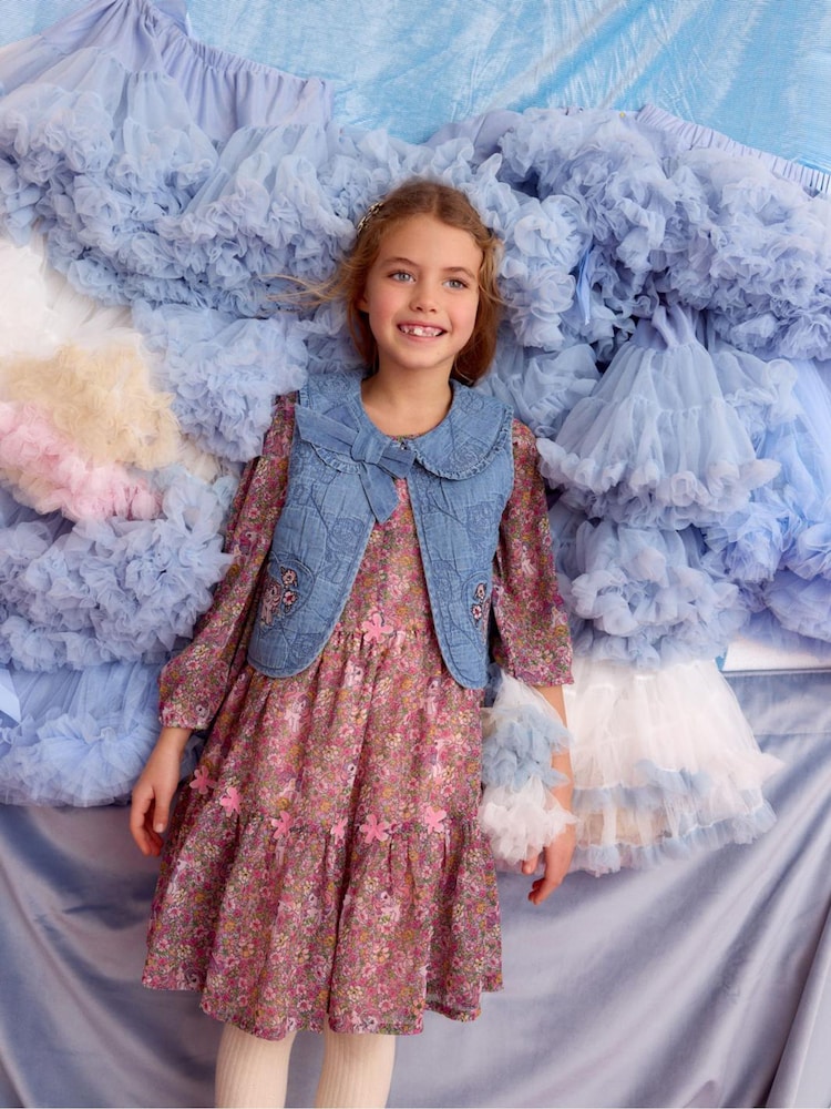 Monsoon Pink My Little Pony Ditsy Floral Print Dress - Image 1 of 4