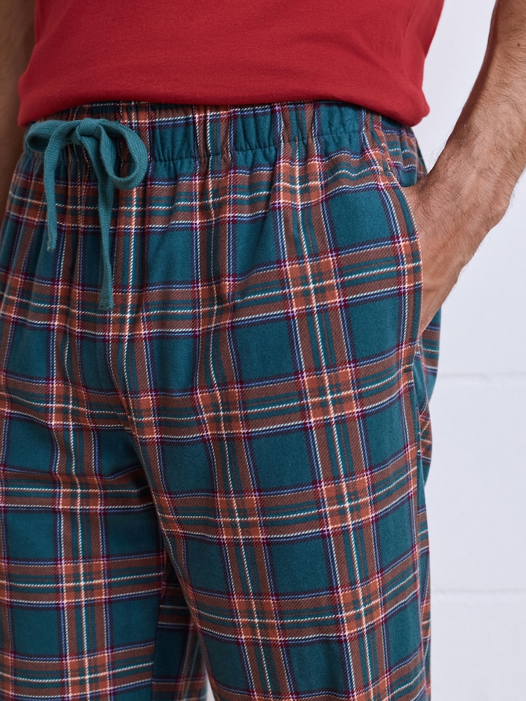 Red/Green Short Sleeve Cosy Check Jersey Pyjamas Set - Image 6 of 6 Red/Green Short Sleeve Cosy Check Jersey Pyjamas Set - Image 6 of 6