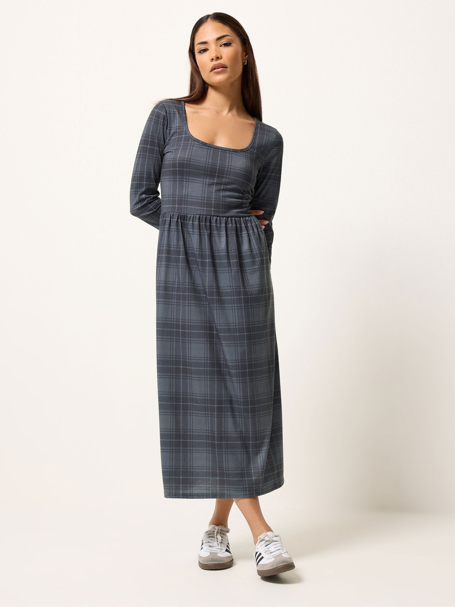 Pixiegirl Women's Dark Grey Petite Check Midi Dress In | : Size 18 - Image 3