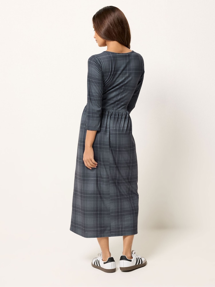 petite grey dress Sara Gray Pinstripe Petite Sheath Dress with V-Neckline 8