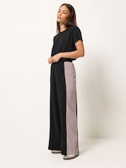 PixieGirl Petite サテン サイドパネル ワイドレッグ パンツ - 画像 1 / 5