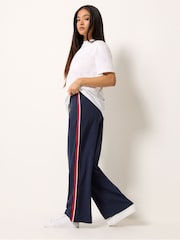 M&Co Blue Petite Side Stripe Wide Leg Trousers - Image 2 of 5