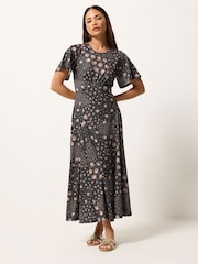 Коричневый - PixieGirl Petite Patchwork Midaxi Dress - Изображение 1 5