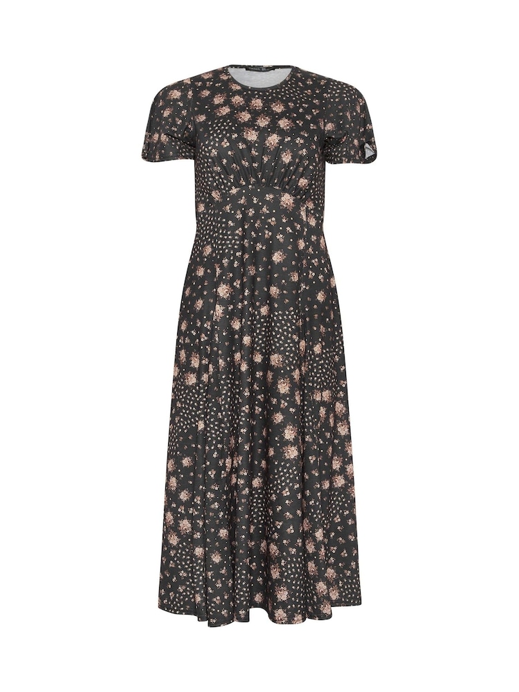 Коричневый - PixieGirl Petite Patchwork Midaxi Dress - Изображение 5 5