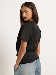 PixieGirl Petite Black Scuba Raglan Top - Image 3 of 5